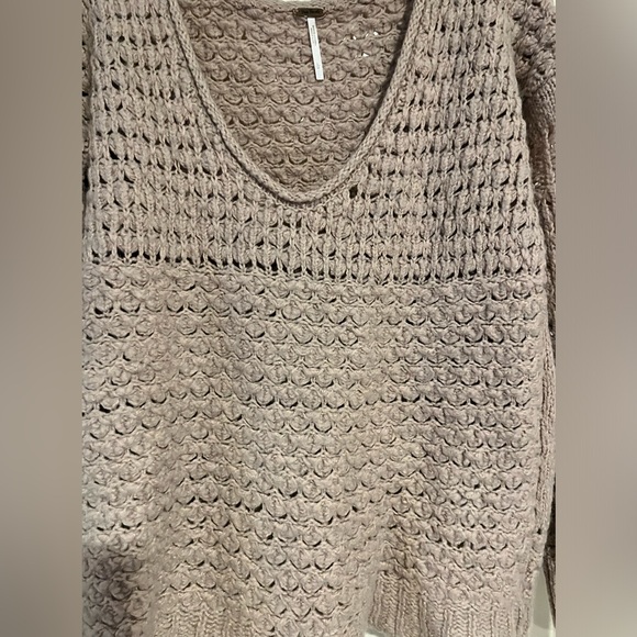 Free People Womens Crashing Waves Slouchy Oversized Wool Knit Pullover Sweater - Picture 5 of 10